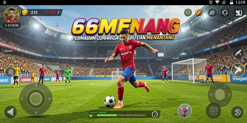Tampilan seru gameplay 66MENANG dengan aksi olahraga nyata.