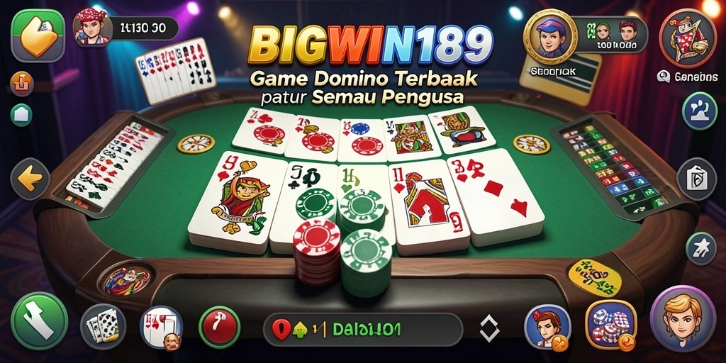 Screenshot utama menunjukkan gameplay Domino yang seru dan interaktif.
