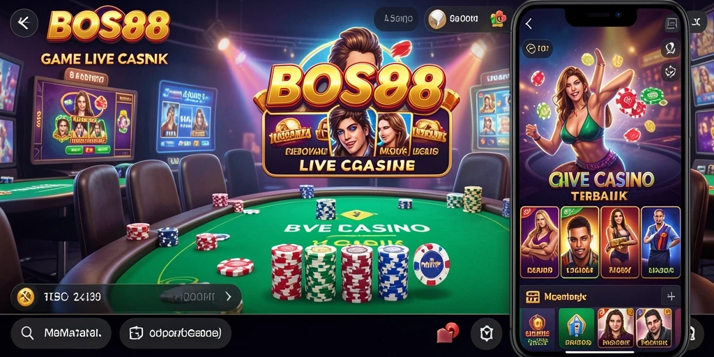 Tampilan gameplay Live Casino yang seru dan interaktif di BOS88.