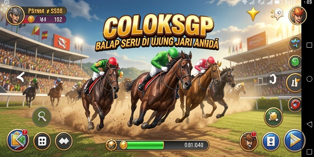 Gameplay seru COLOKSGP saat balapan di lintasan yang menantang.