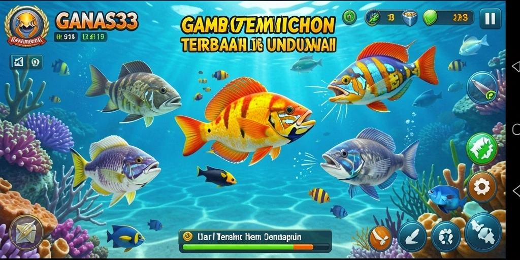Tampilan gameplay seru di game Tembak Ikan GANAS33.