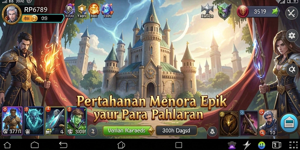 Screenshot gameplay menakjubkan dari RP6789 dalam aksi Tower Defense.