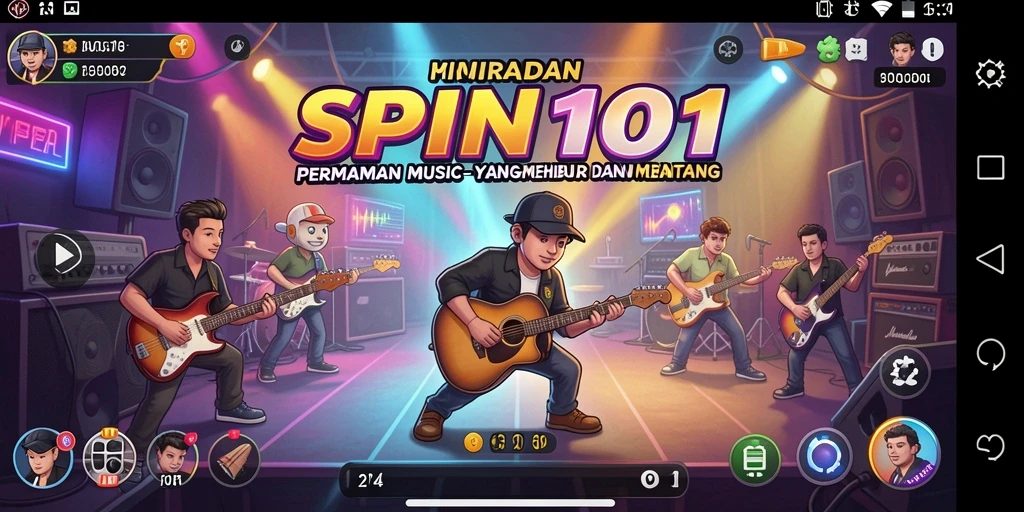 Tampilan antarmuka gameplay SPIN101 yang menarik dan penuh warna.